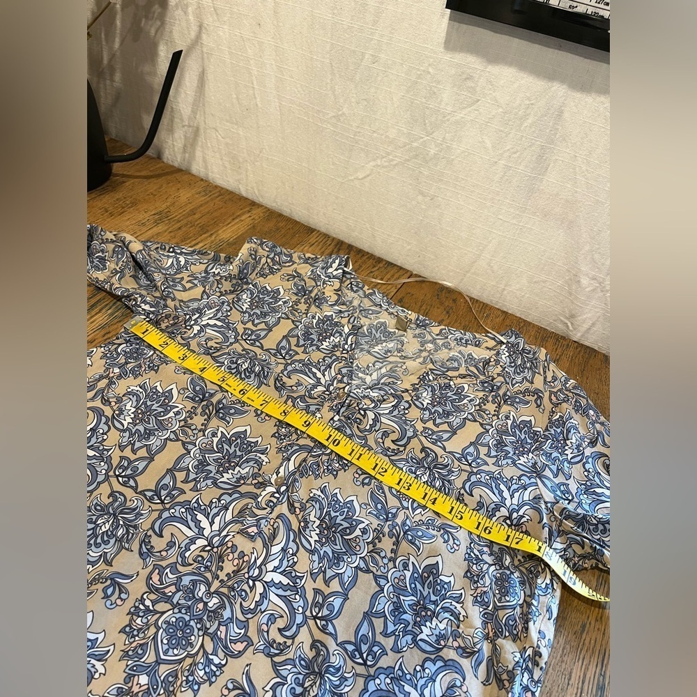 SoyaConcept Long Sleeve Floral Blouse – Size M – Blue & Beige Pattern - Picture 5 of 11